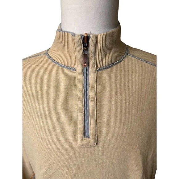 Tommy Bahama Reversible Men’s High Neck Sweater Quarter Zip XL Blue Tan - Picture 8 of 10